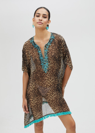 Kurzes Kleid mit Animal Print