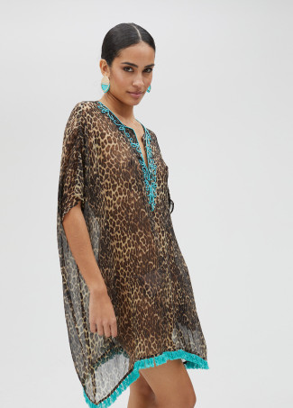 Kurzes Kleid mit Animal Print