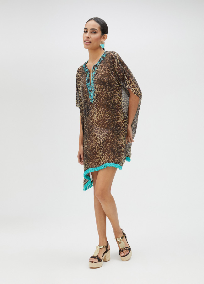 Vestido corto animal print