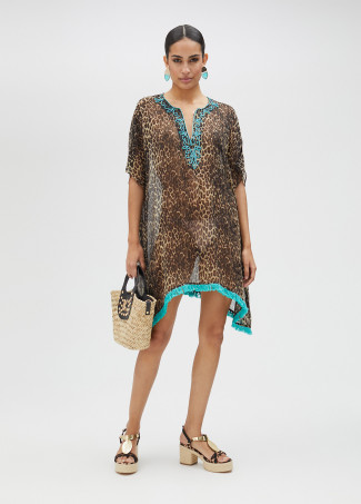 Vestido corto animal print