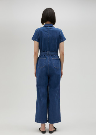 Tuta intera jeans con cintura