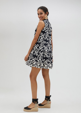 Black and white Kurta with ruffles