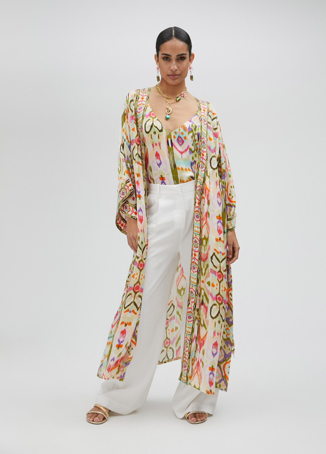 Top sedoso estampado