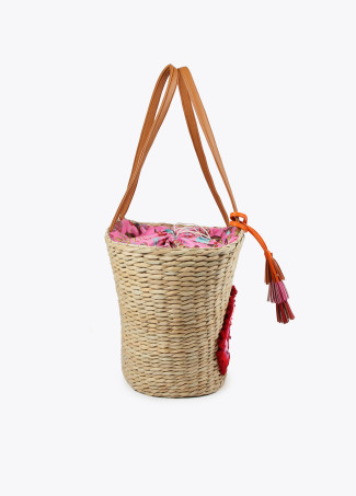 Borsa a cesta fiori crochet