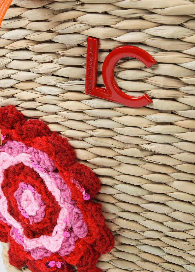 Capazo flores crochet