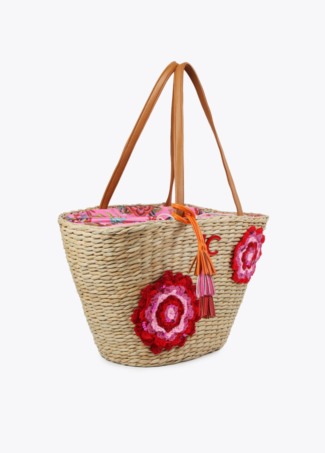 Sac cabas fleurs crochet