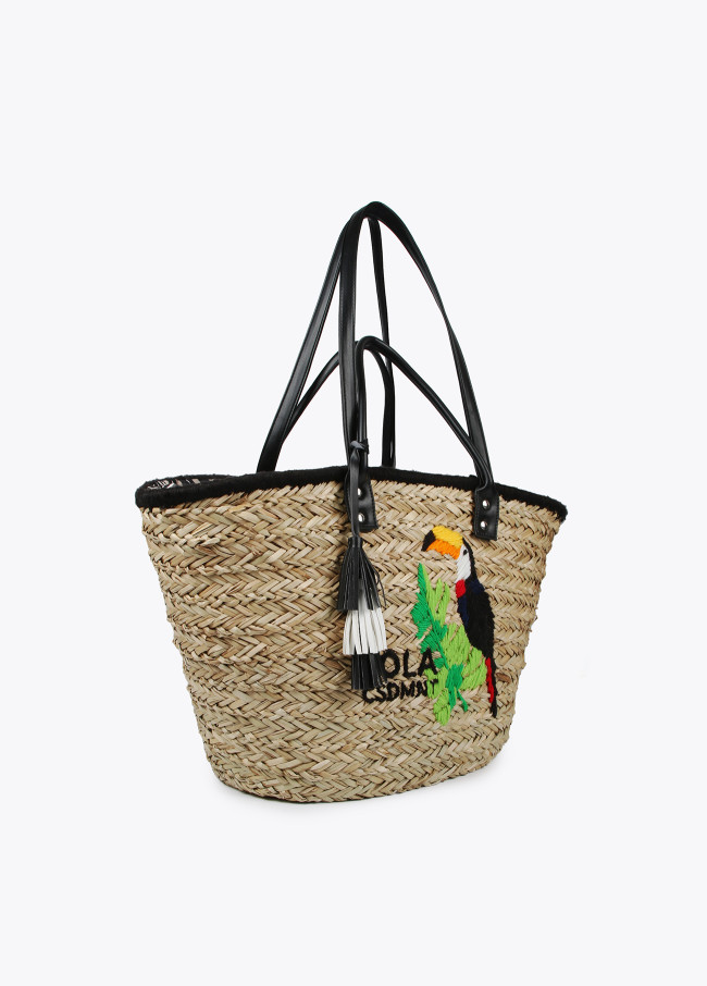 Sac cabas toucan brodé