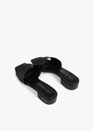 Flache Sandalen aus Mesh mit Monogramm