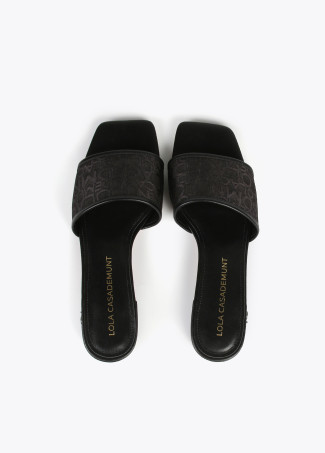 Flache Sandalen aus Mesh mit Monogramm