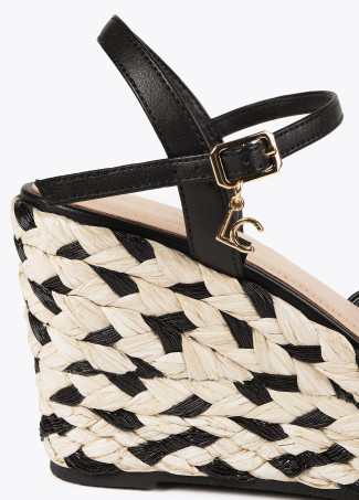 Platform wedges with braided detail