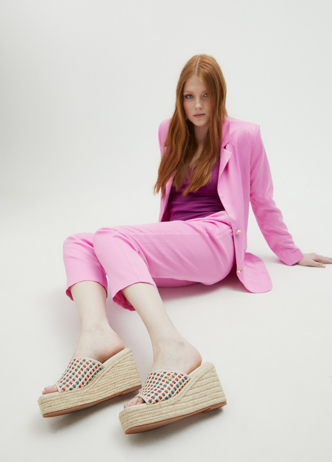 Multicoloured platform clogs