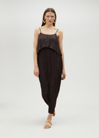 Vestido midi com folho