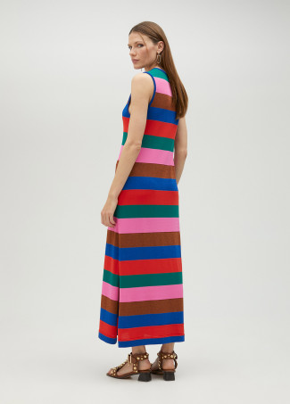 Vestido midi de rayas