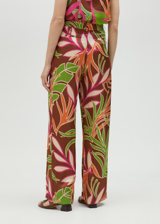 Flowing floral print trousers