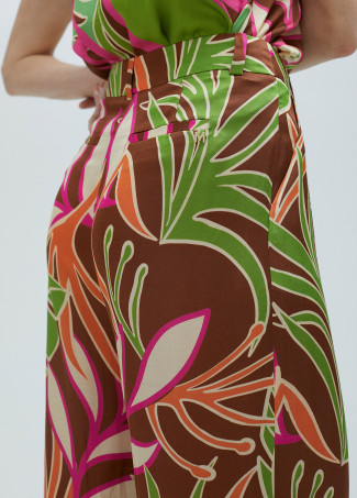 Pantalon fluide à imprimé floral