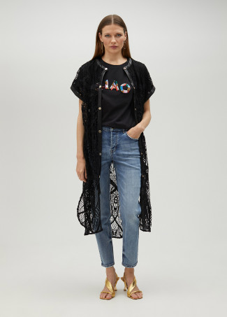 Openwork guipure lace shirt