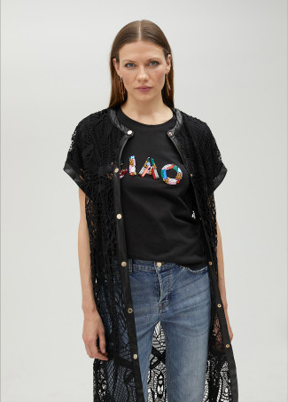 Chemise ajourée guipure