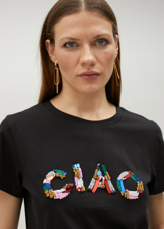 Black multicoloured Ciao T-shirt