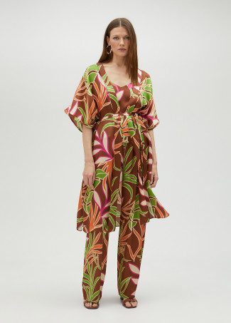 Top rendilhado com alças estampado floral