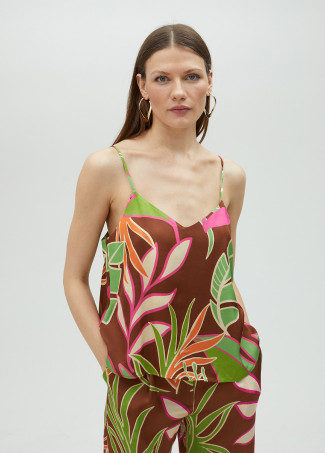 Dessous-Top mit Trägern mit Blumenprint