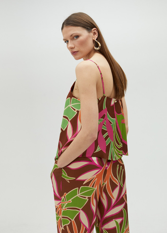 Top lencero de tirantes estampado floral