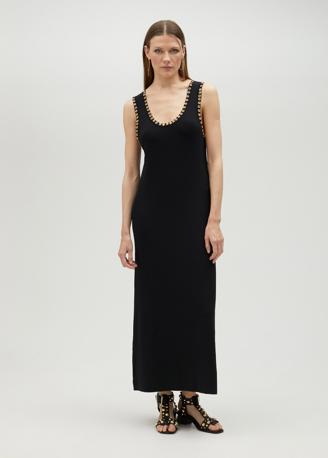 Vestido eyelets dorados