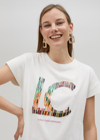 Camiseta con logo multiraya