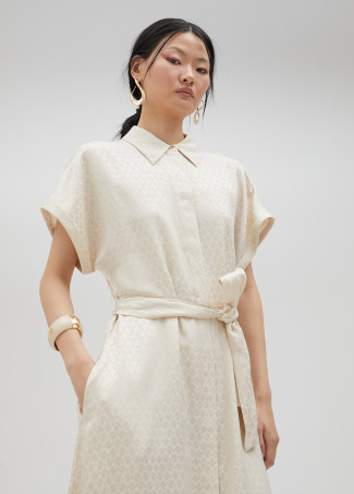 Hemdkleid in Satin-Optik