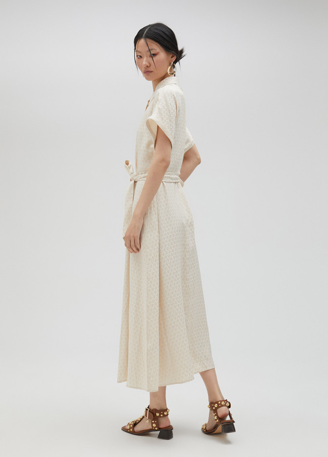 Robe chemise satinée