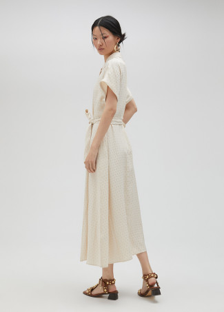 Robe chemise satinée