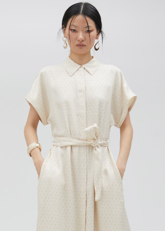Vestido camisero satinado