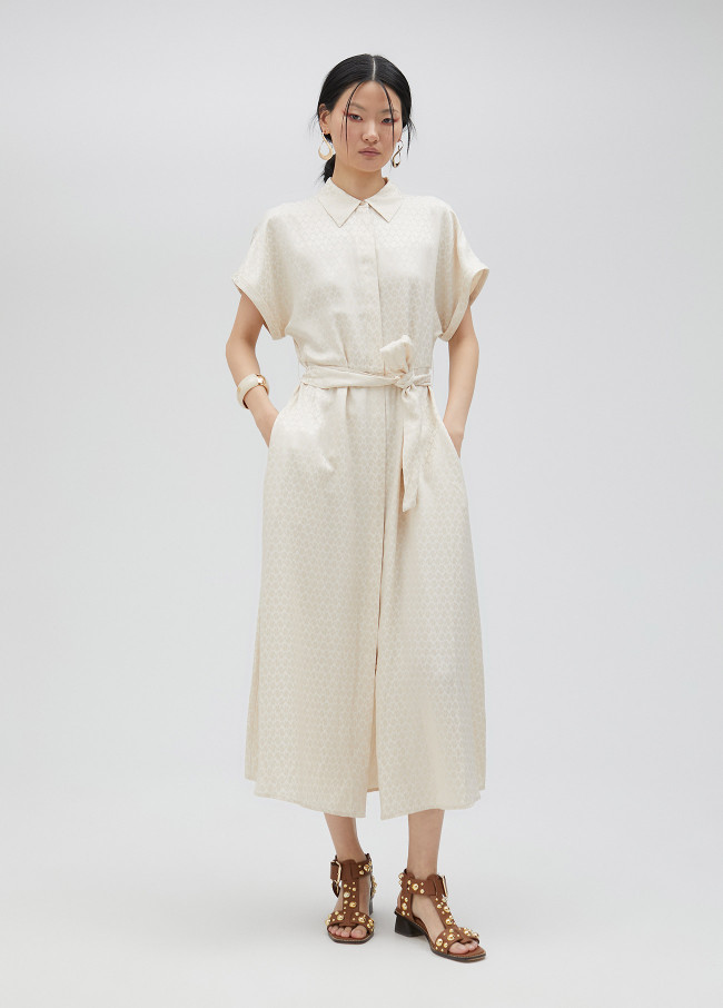 Robe chemise satinée