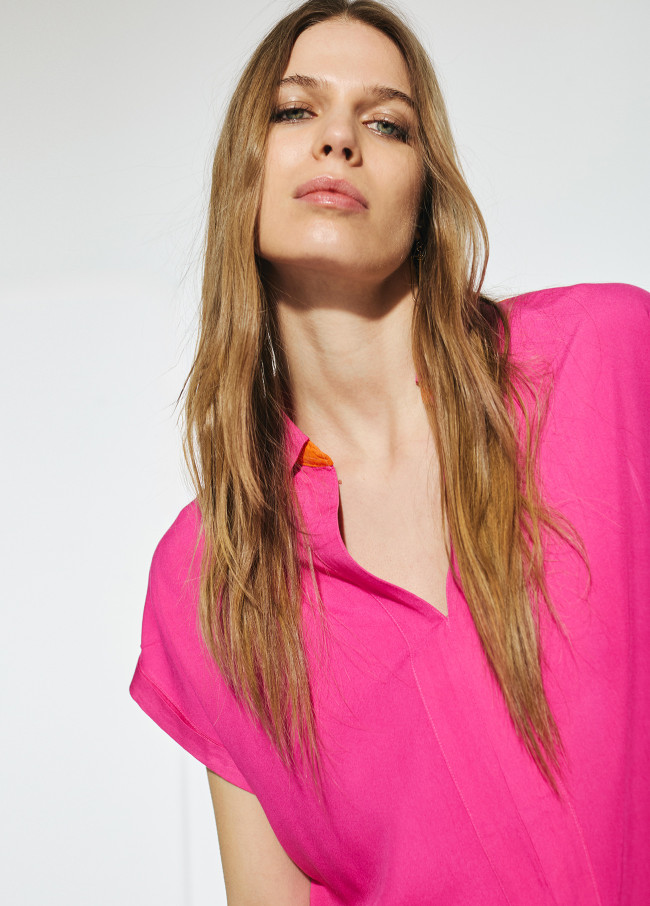 Blusa fluida  bicolor