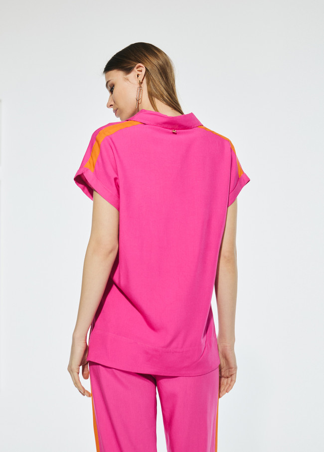 Blusa fluida  bicolor