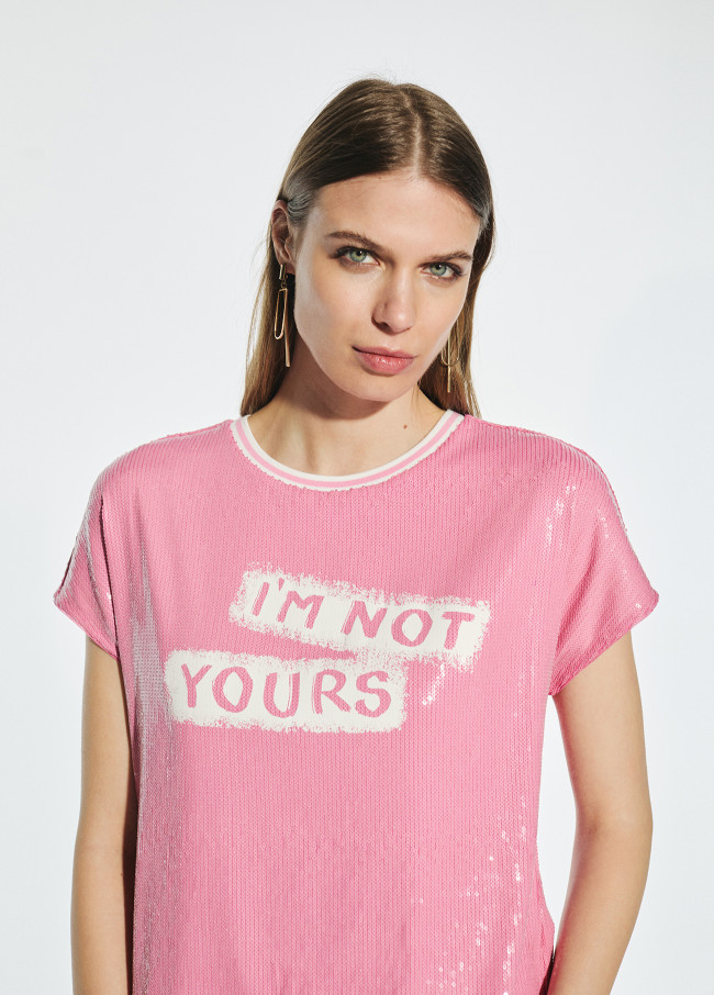 Camiseta detalle lentejuela I´m not yours