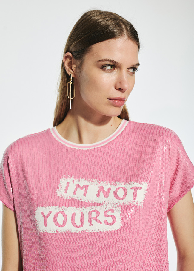 T-shirt with sequinned I’m Not Yours