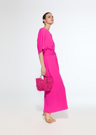 Vestido largo color fucsia