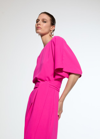 Vestido largo color fucsia