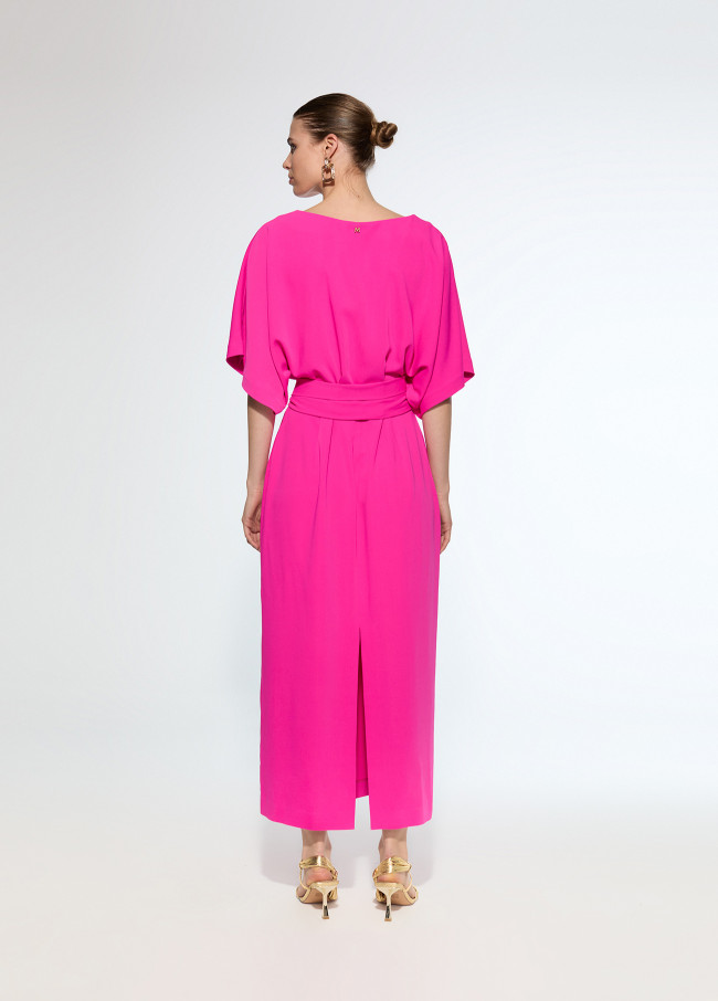 Vestido largo color fucsia