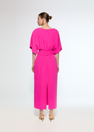Vestido largo color fucsia
