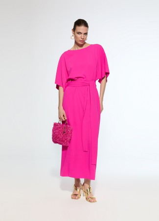 Vestido largo color fucsia