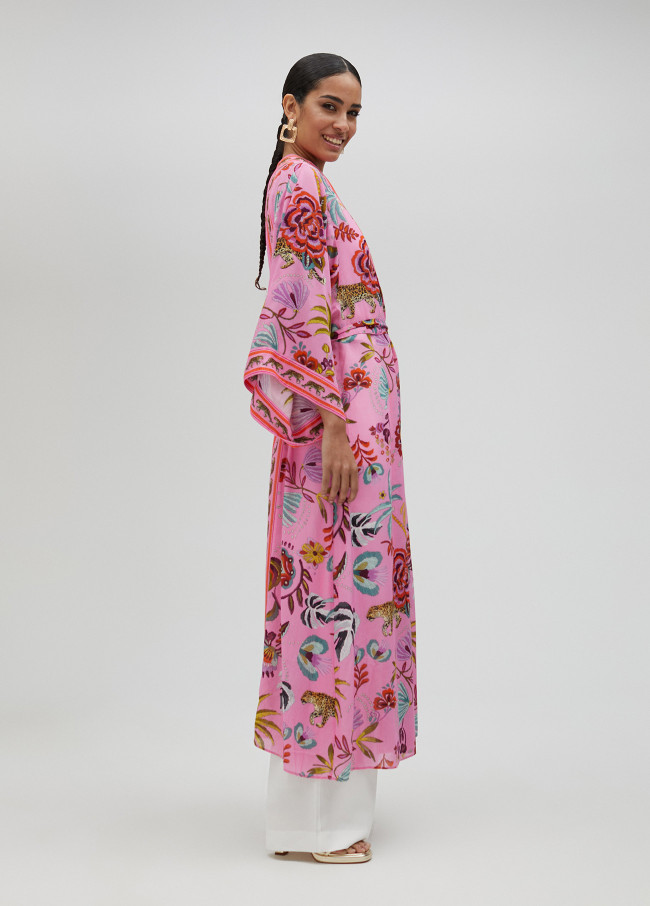 Kimono lungo tropicale