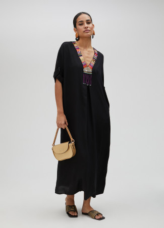 Kurta vestido midi con pedrería