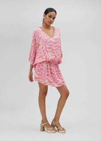 Vestido curto estampado