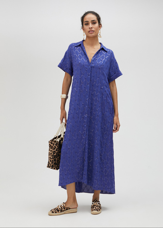 Vestido comprido com lantejoulas