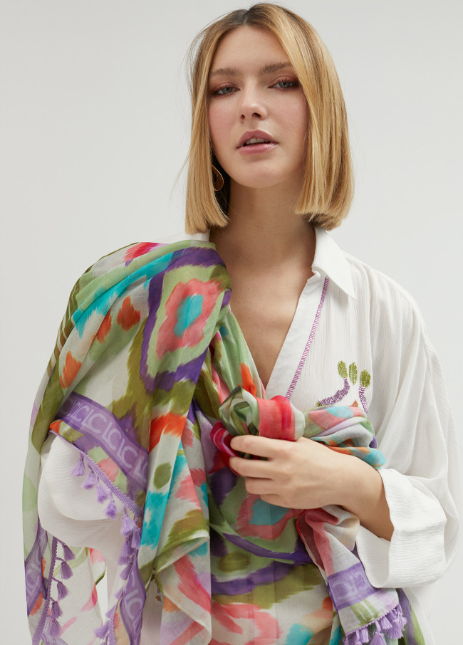 Pareo estampado grecas