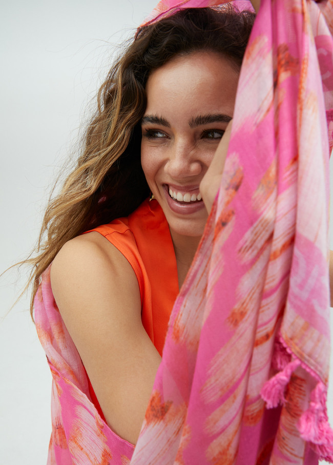 Pareo estampado zebra rosa