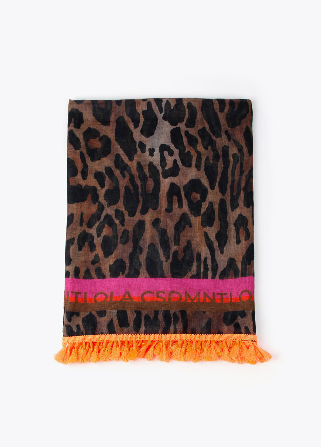 Páreo com estampado leopardo