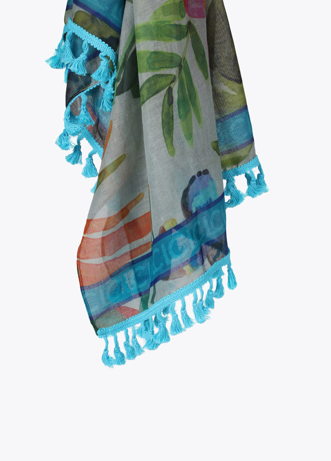 Páreo estampado tropical