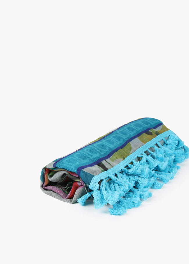 Páreo estampado tropical